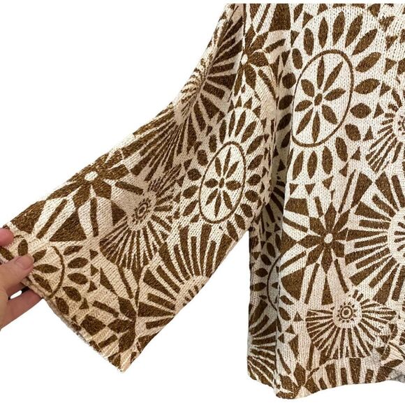 August Silk Graphic One Button Cardigan Size Medium - Picture 2 of 8